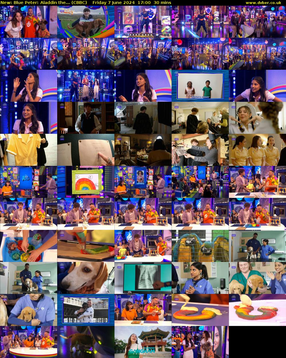 Blue Peter: Aladdin the... (CBBC) Friday 7 June 2024 17:00 - 17:30