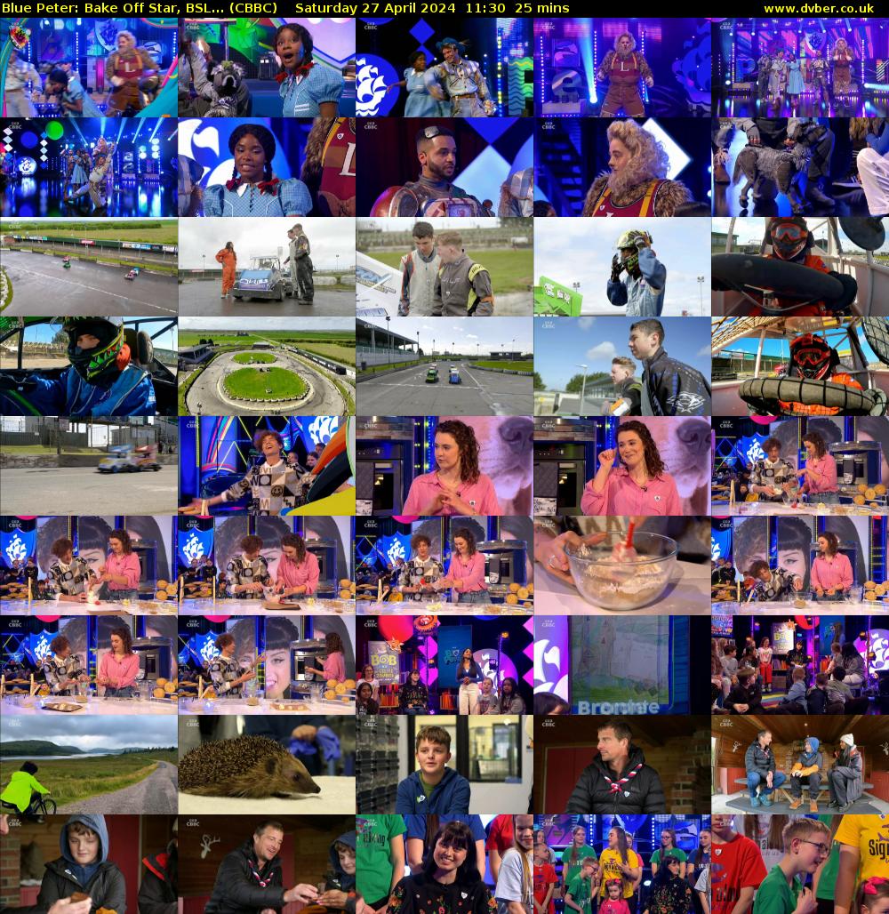 Blue Peter: Bake Off Star, BSL... (CBBC) Saturday 27 April 2024 11:30 - 11:55