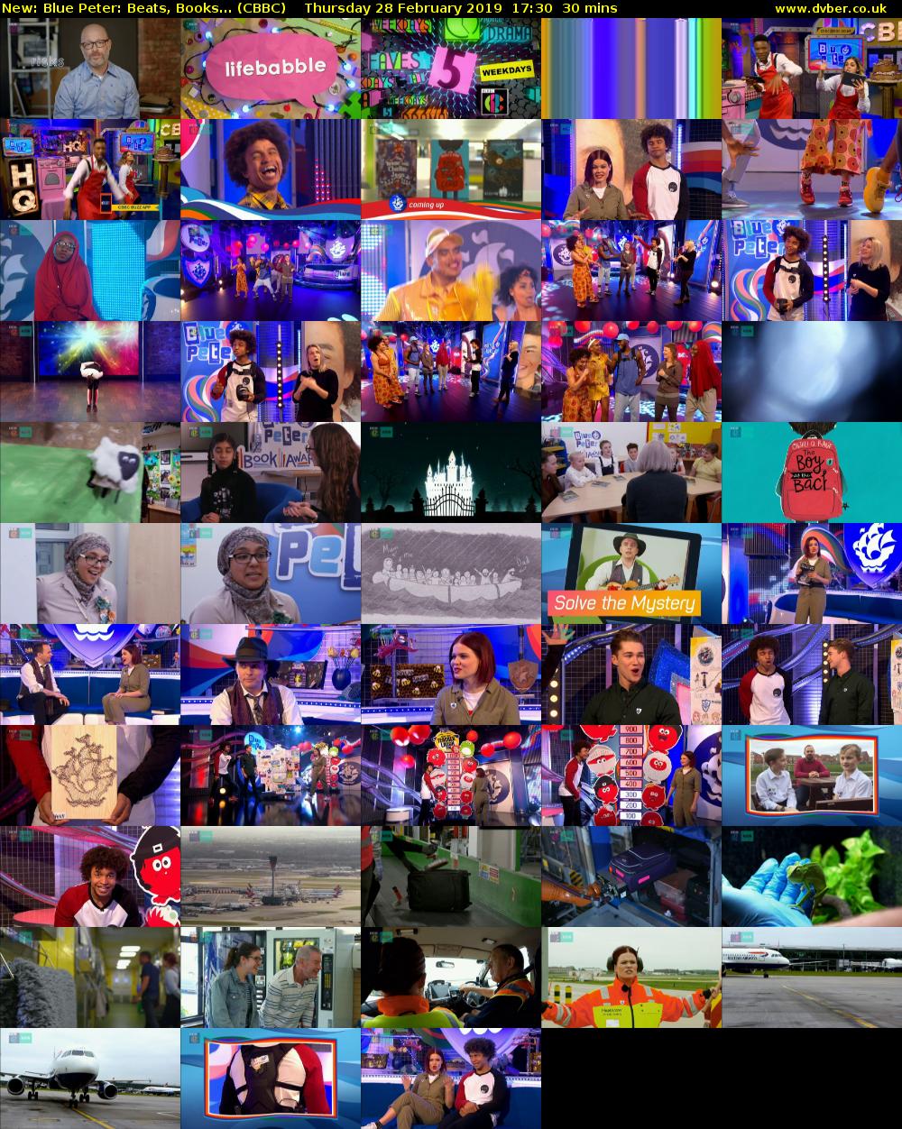 Blue Peter: Beats, Books... (CBBC) Thursday 28 February 2019 17:30 - 18:00