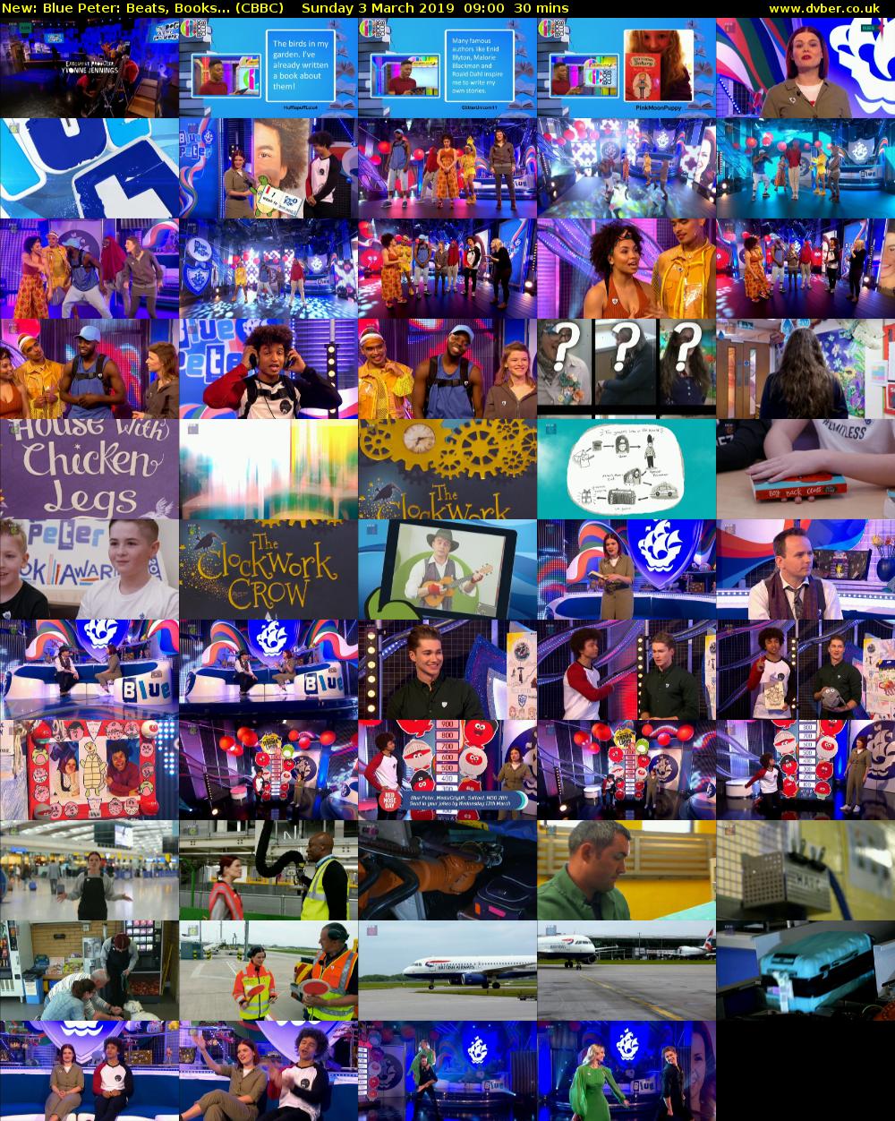Blue Peter: Beats, Books... (CBBC) Sunday 3 March 2019 09:00 - 09:30