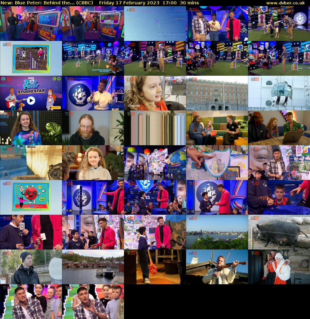 Blue Peter: Behind the... (CBBC) Friday 17 February 2023 17:00 - 17:30