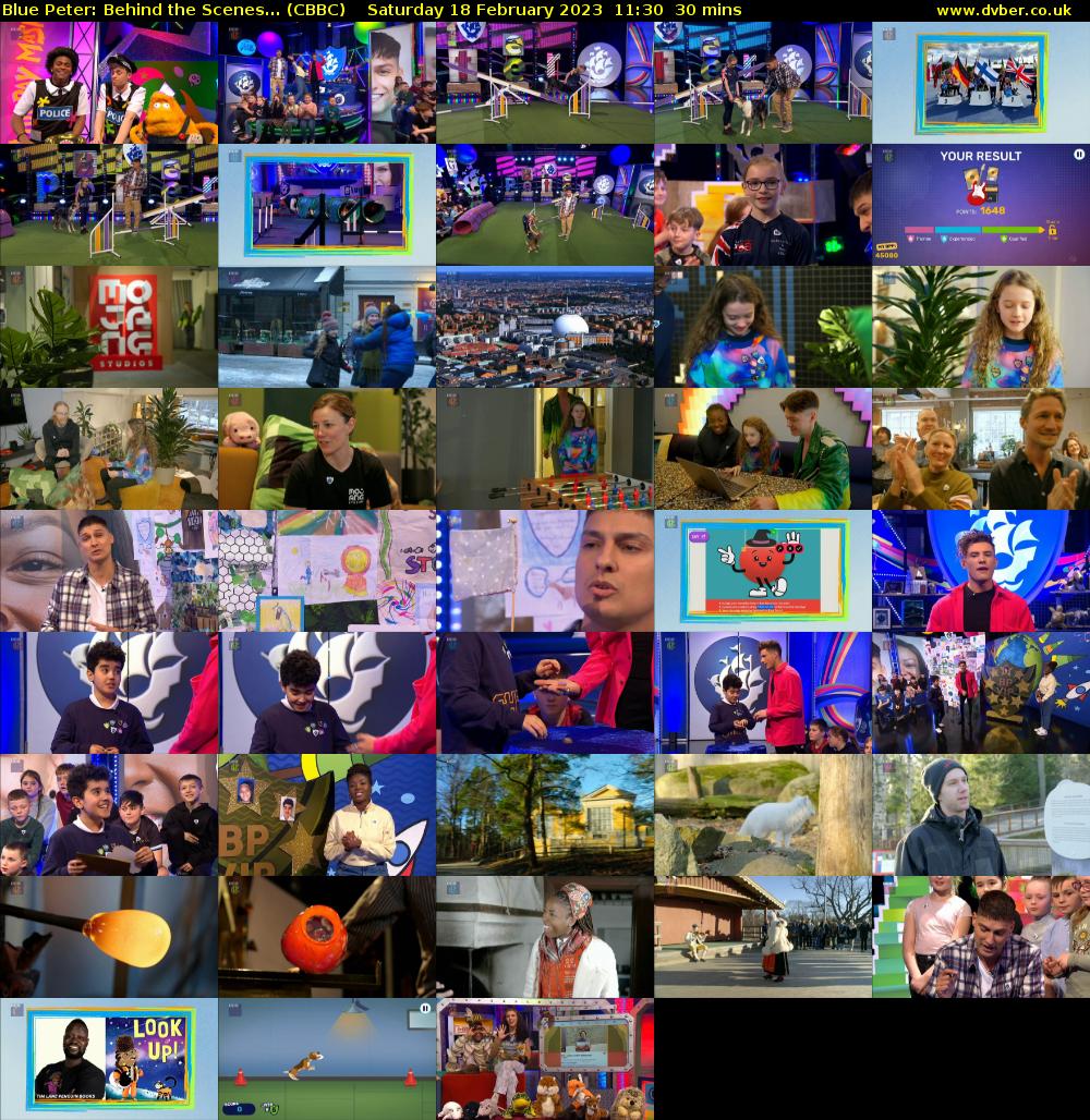 Blue Peter: Behind the Scenes... (CBBC) Saturday 18 February 2023 11:30 - 12:00