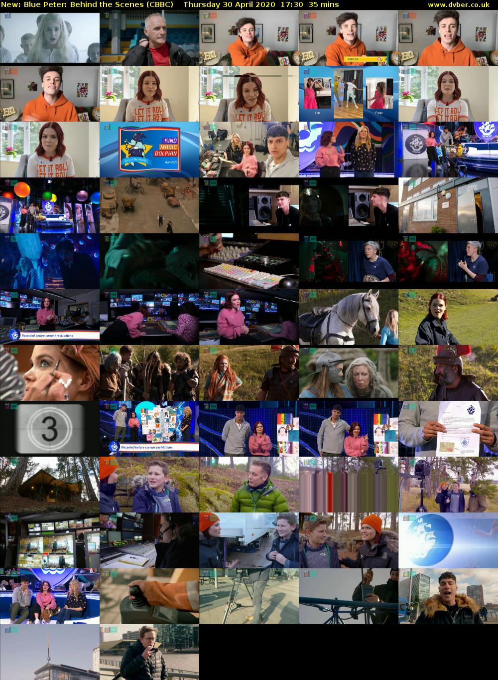 Blue Peter: Behind the Scenes (CBBC) Thursday 30 April 2020 17:30 - 18:05