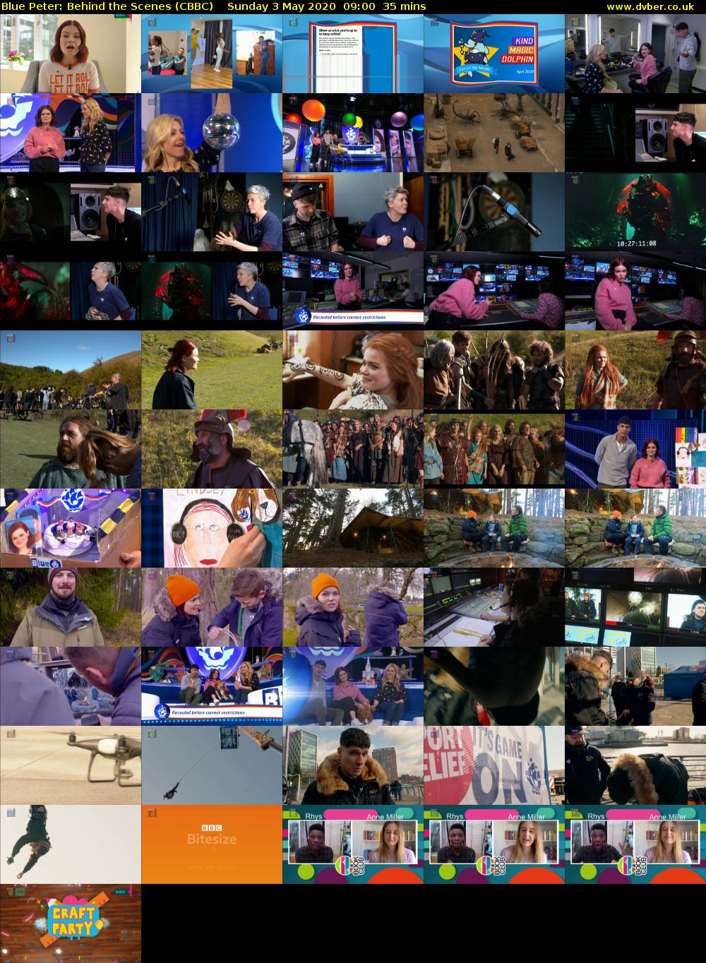Blue Peter: Behind the Scenes (CBBC) Sunday 3 May 2020 09:00 - 09:35