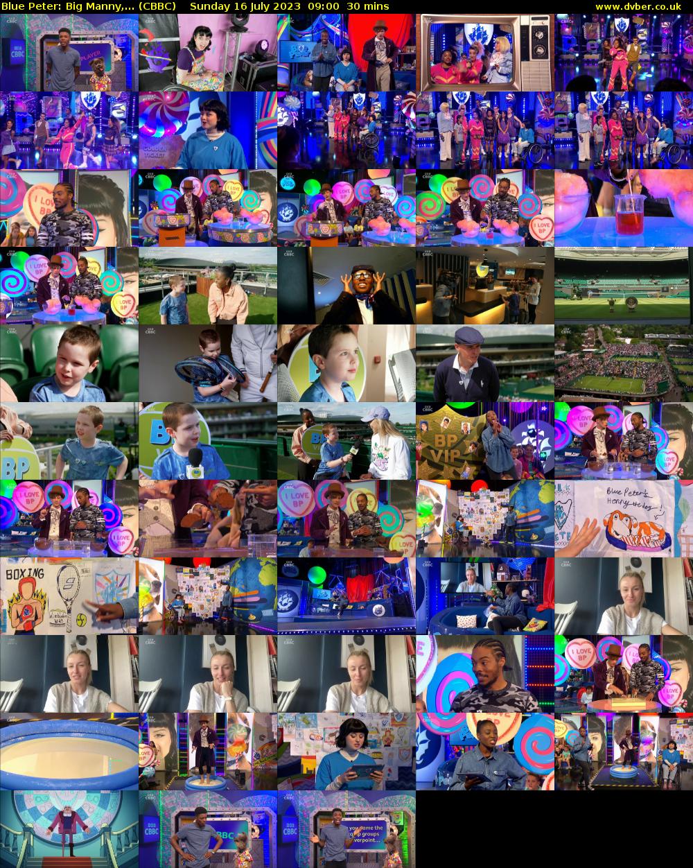 Blue Peter: Big Manny,... (CBBC) Sunday 16 July 2023 09:00 - 09:30