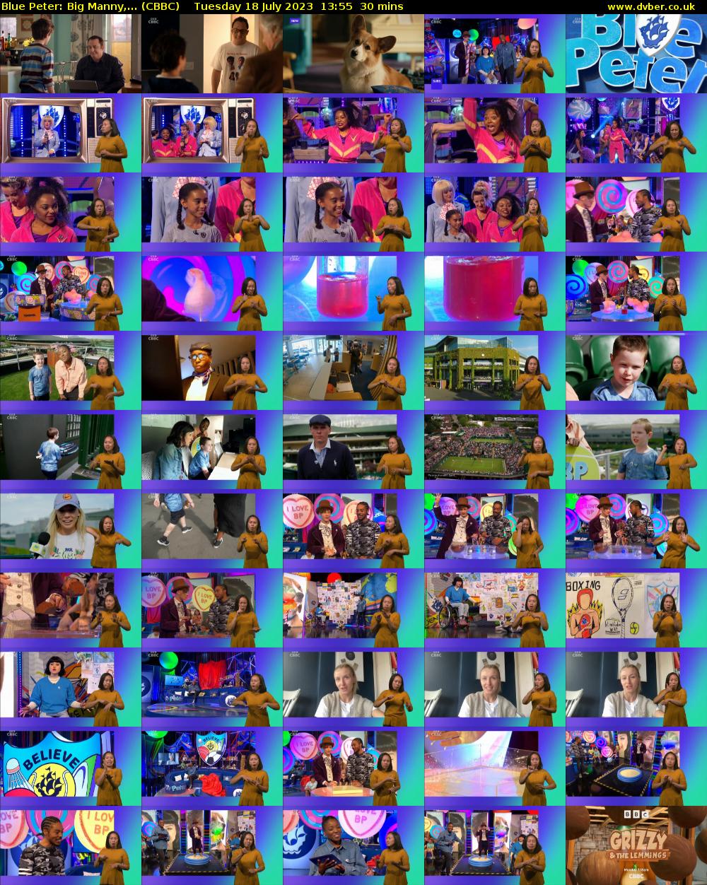 Blue Peter: Big Manny,... (CBBC) Tuesday 18 July 2023 13:55 - 14:25