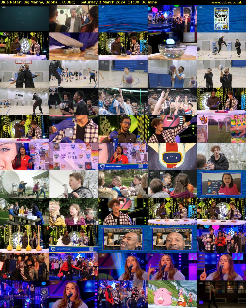 Blue Peter: Big Manny, Books... (CBBC) Saturday 2 March 2024 11:30 - 12:00