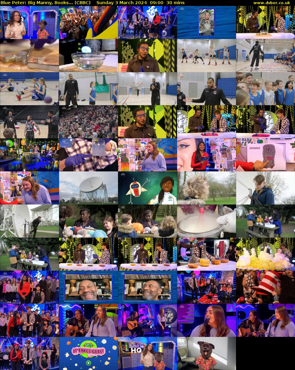 Blue Peter: Big Manny, Books... (CBBC) Sunday 3 March 2024 09:00 - 09:30