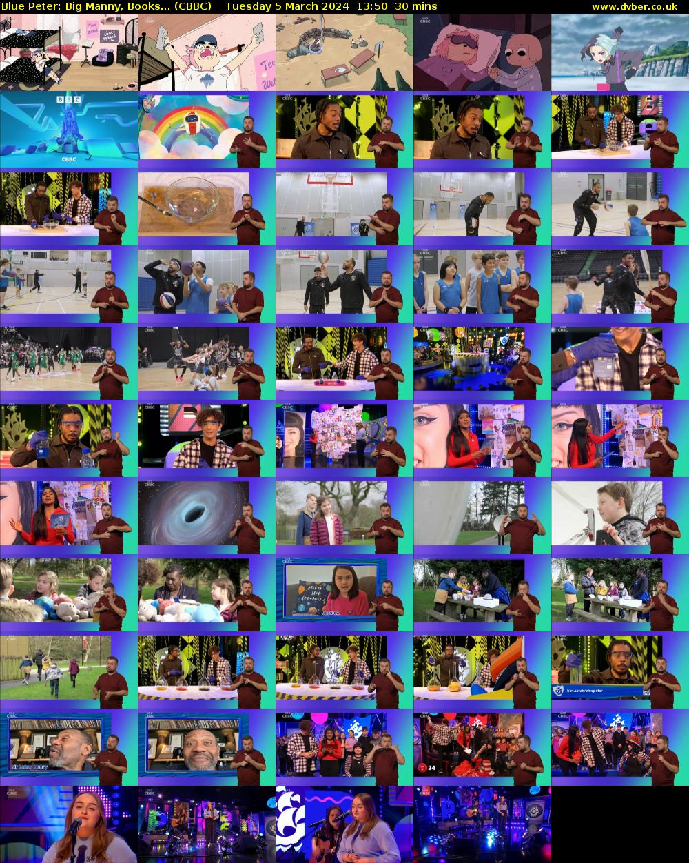 Blue Peter: Big Manny, Books... (CBBC) Tuesday 5 March 2024 13:50 - 14:20