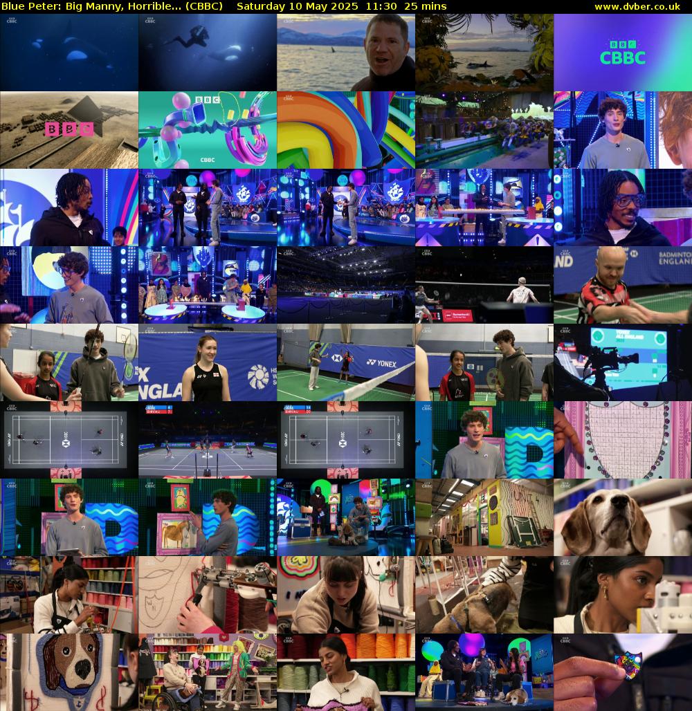 Blue Peter: Big Manny, Horrible... (CBBC) Saturday 10 May 2025 11:30 - 11:55
