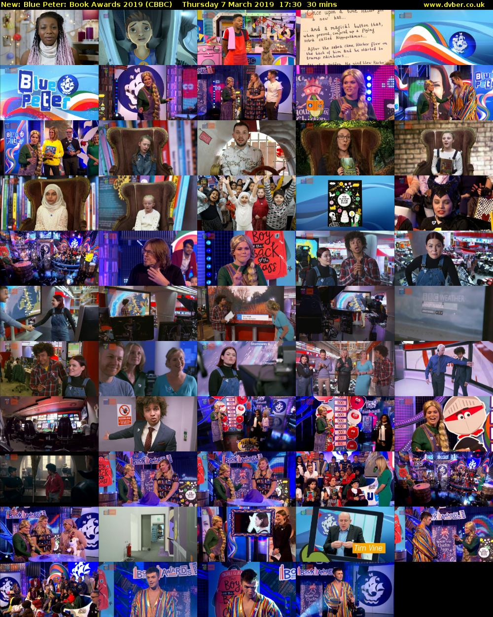 Blue Peter: Book Awards 2019 (CBBC) Thursday 7 March 2019 17:30 - 18:00
