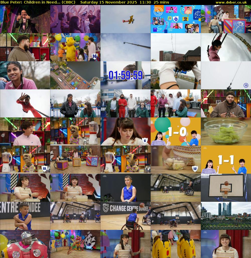 Blue Peter: Children in Need... (CBBC) Saturday 15 November 2025 11:30 - 11:55