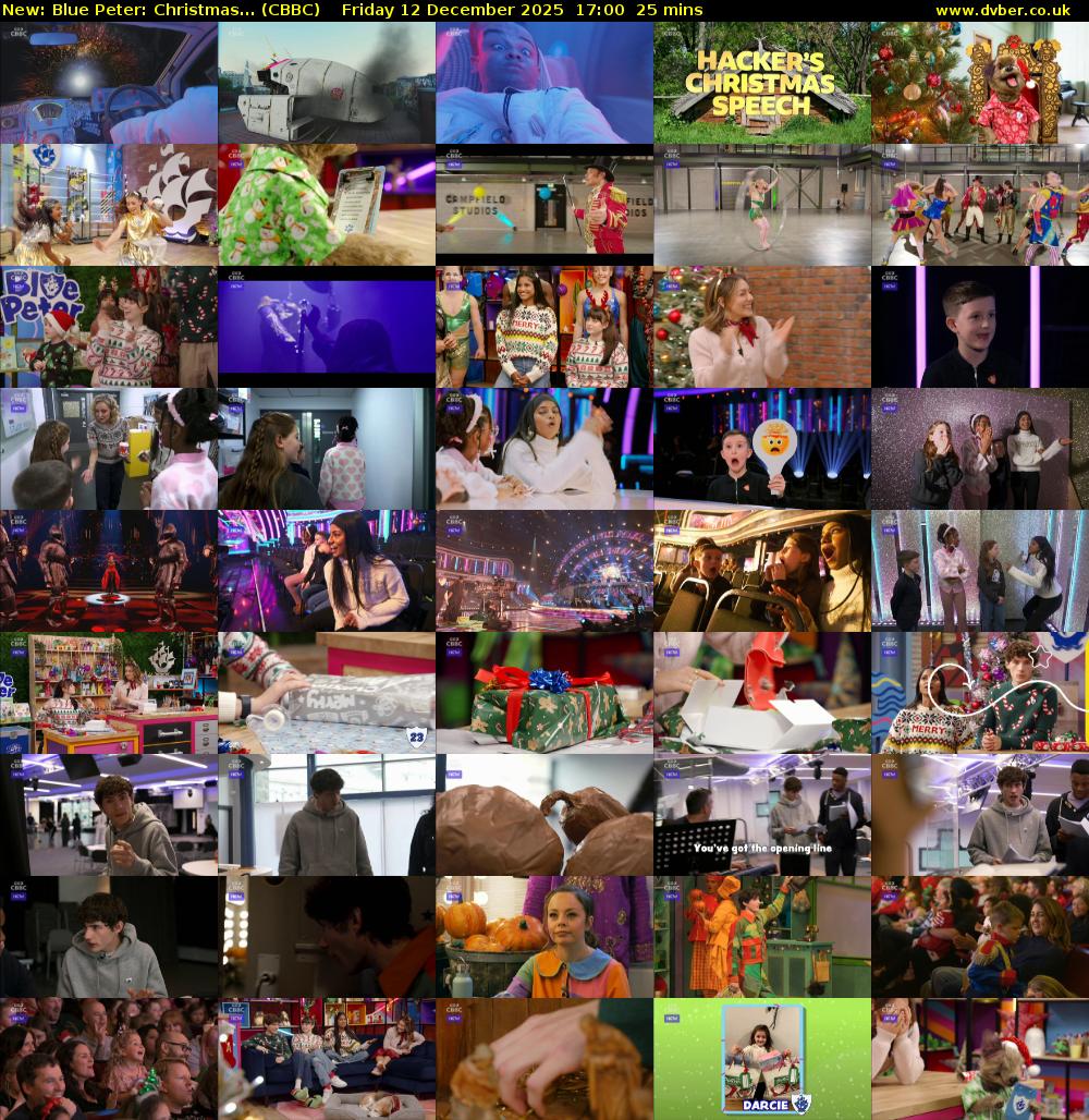 Blue Peter: Christmas... (CBBC) Friday 12 December 2025 17:00 - 17:25