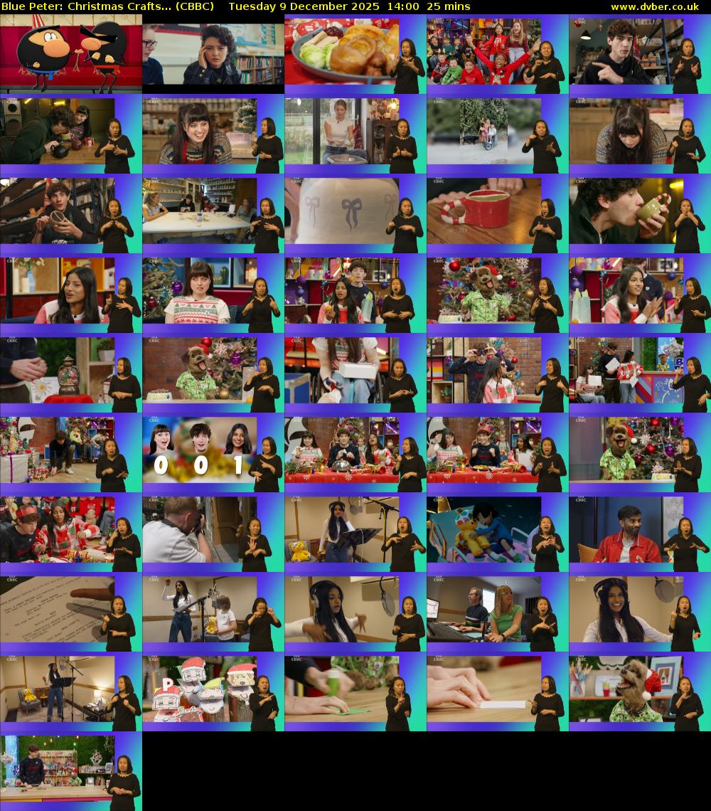 Blue Peter: Christmas Crafts... (CBBC) Tuesday 9 December 2025 14:00 - 14:25