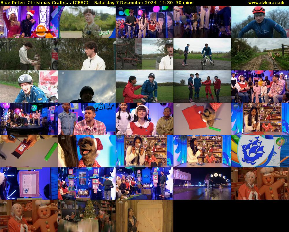 Blue Peter: Christmas Crafts,... (CBBC) Saturday 7 December 2024 11:30 - 12:00