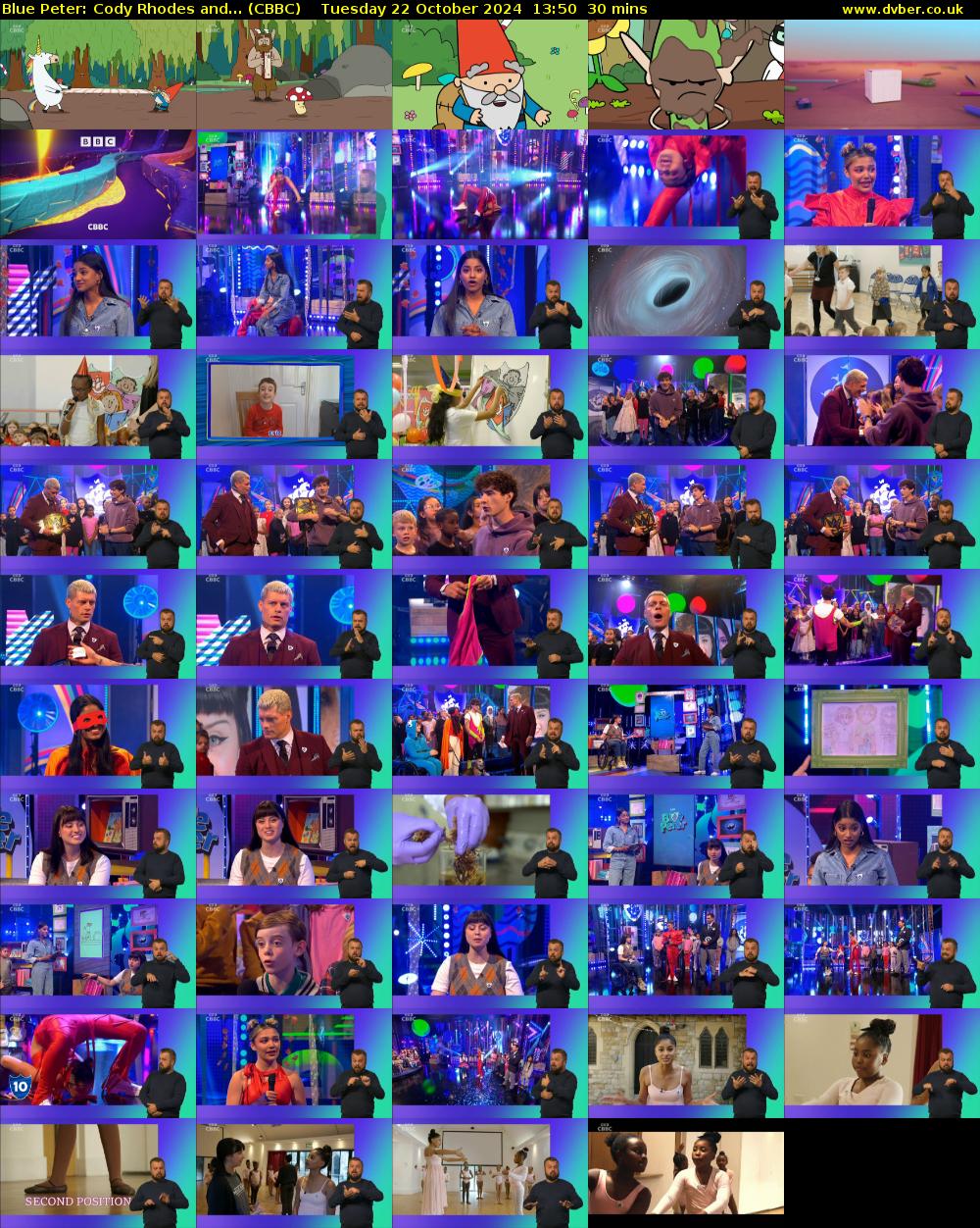 Blue Peter: Cody Rhodes and... (CBBC) Tuesday 22 October 2024 13:50 - 14:20