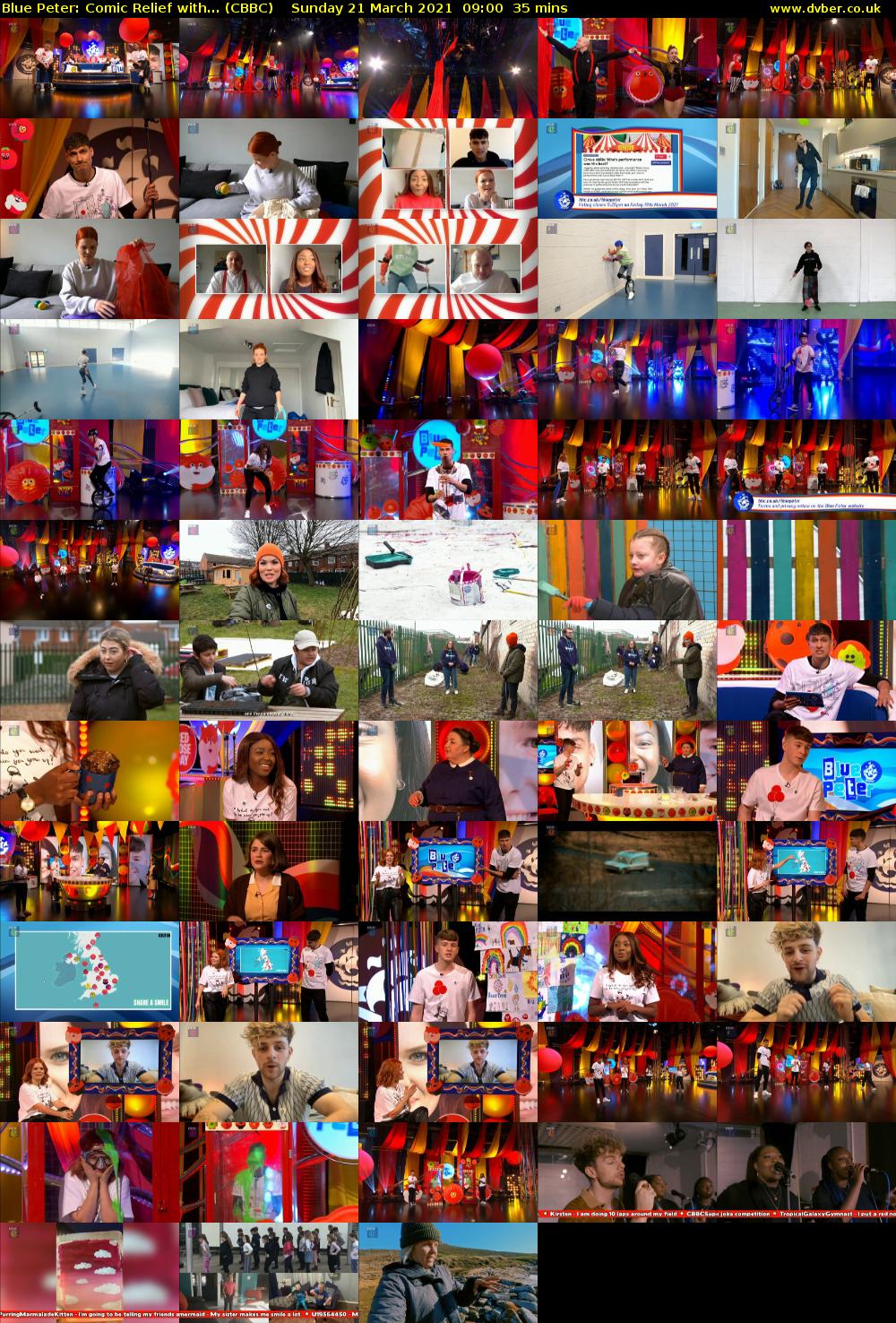Blue Peter: Comic Relief with... (CBBC) Sunday 21 March 2021 09:00 - 09:35