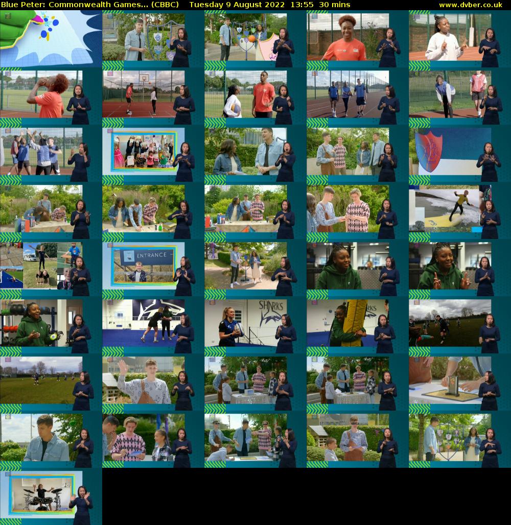 Blue Peter: Commonwealth Games... (CBBC) Tuesday 9 August 2022 13:55 - 14:25
