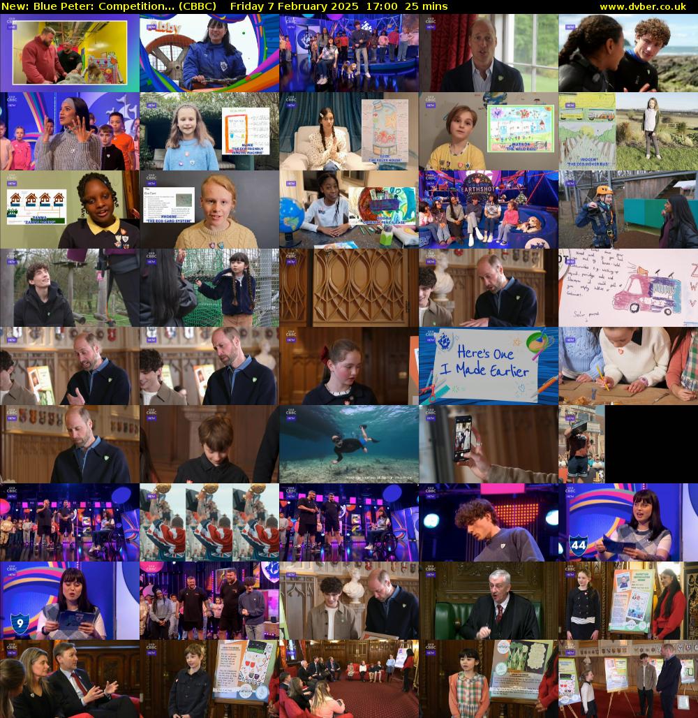 Blue Peter: Competition... (CBBC) Friday 7 February 2025 17:00 - 17:25