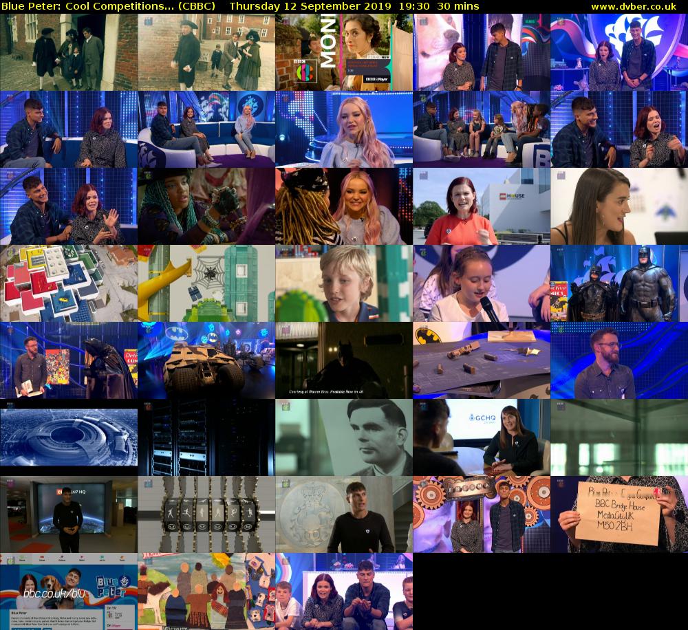 Blue Peter: Cool Competitions... (CBBC) Thursday 12 September 2019 19:30 - 20:00