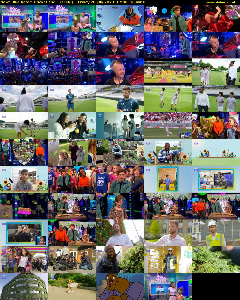 Blue Peter: Cricket and... (CBBC) Friday 28 July 2023 17:00 - 17:30