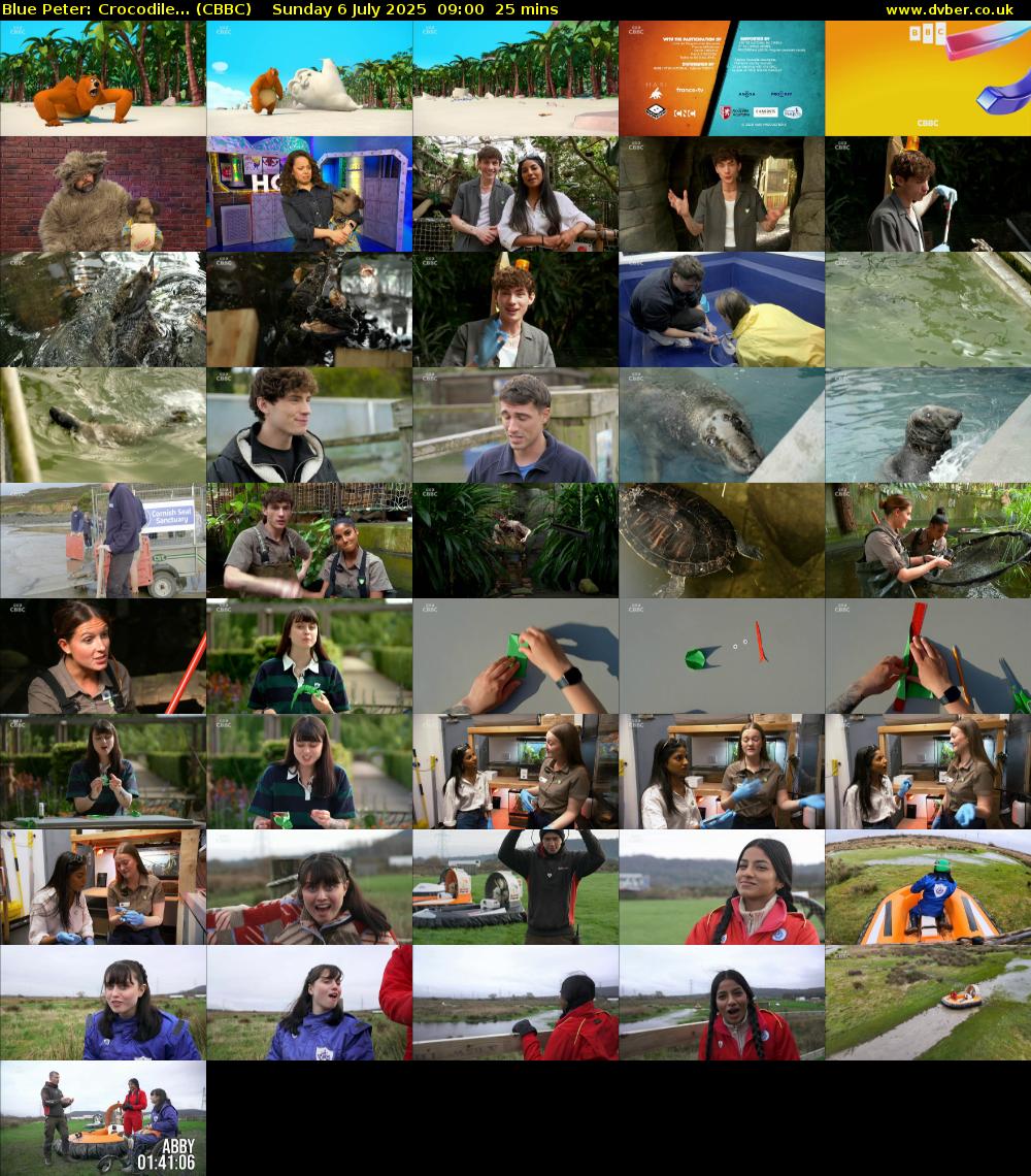 Blue Peter: Crocodile... (CBBC) Sunday 6 July 2025 09:00 - 09:25