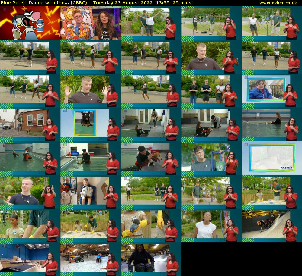 Blue Peter: Dance with the... (CBBC) Tuesday 23 August 2022 13:55 - 14:20