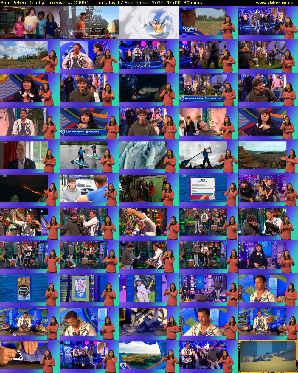 Blue Peter: Deadly Takeover... (CBBC) Tuesday 17 September 2024 14:00 - 14:30