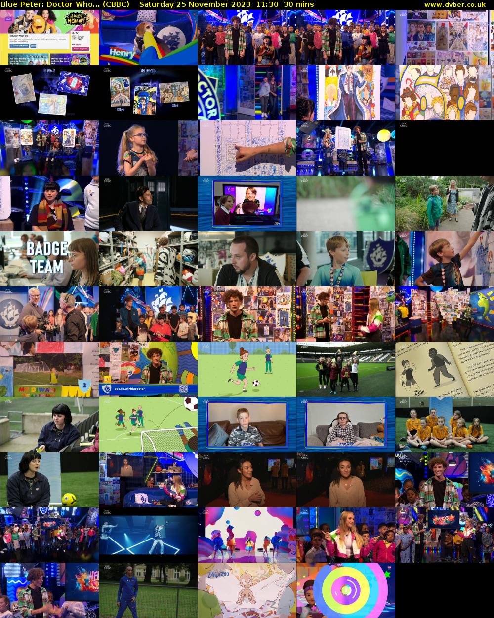 Blue Peter: Doctor Who... (CBBC) Saturday 25 November 2023 11:30 - 12:00