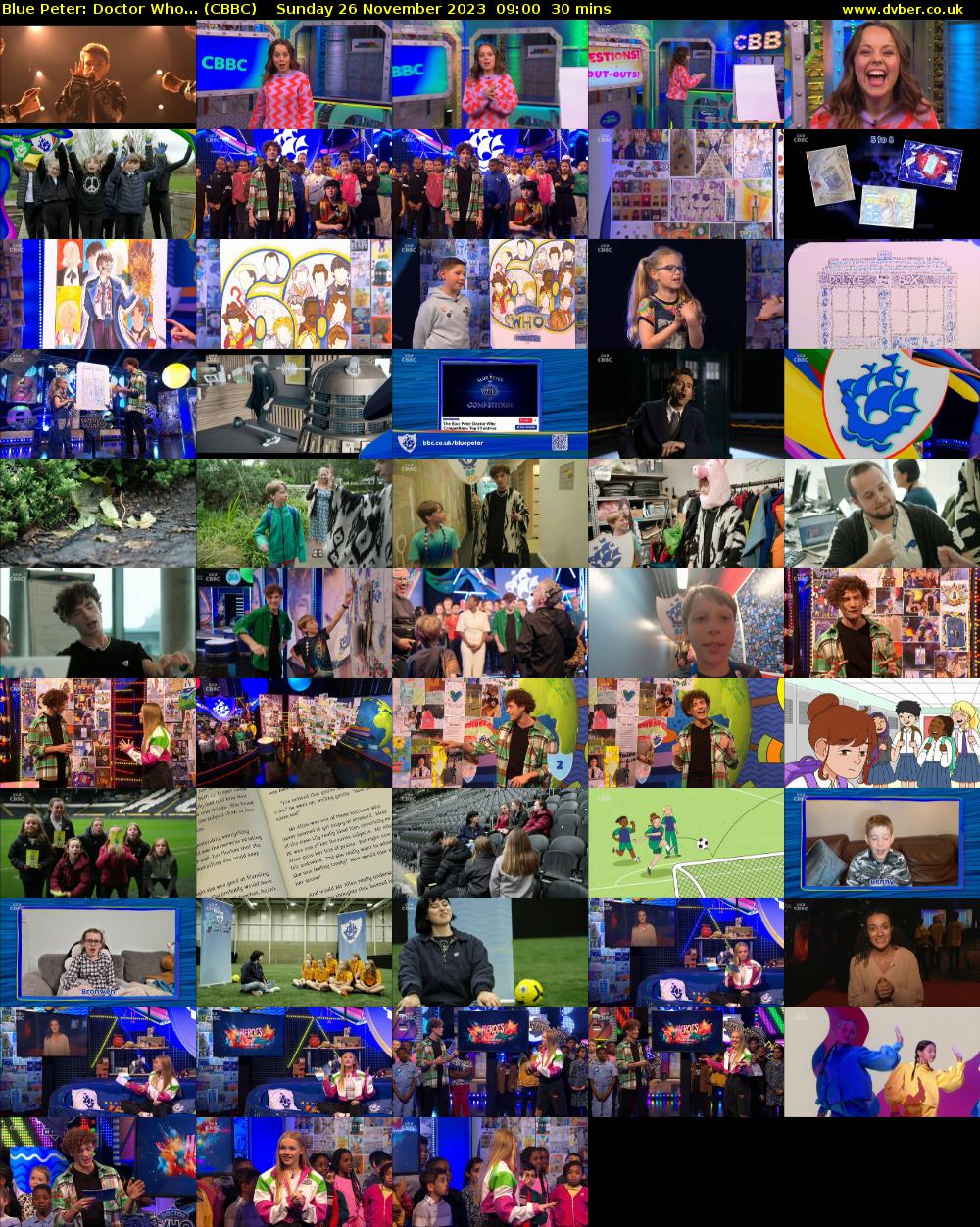 Blue Peter: Doctor Who... (CBBC) Sunday 26 November 2023 09:00 - 09:30