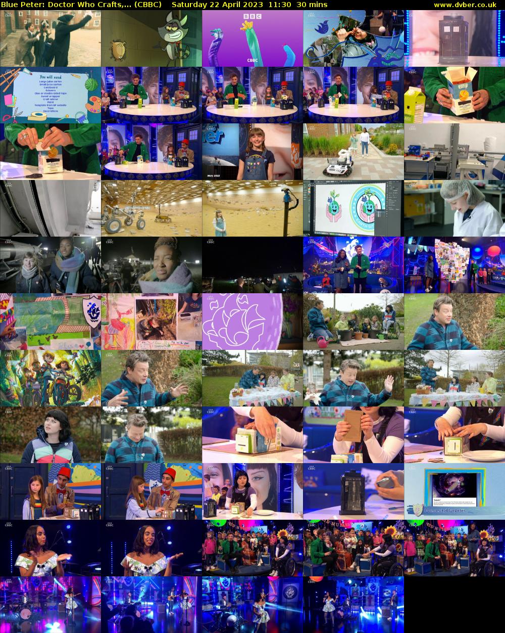 Blue Peter: Doctor Who Crafts,... (CBBC) Saturday 22 April 2023 11:30 - 12:00