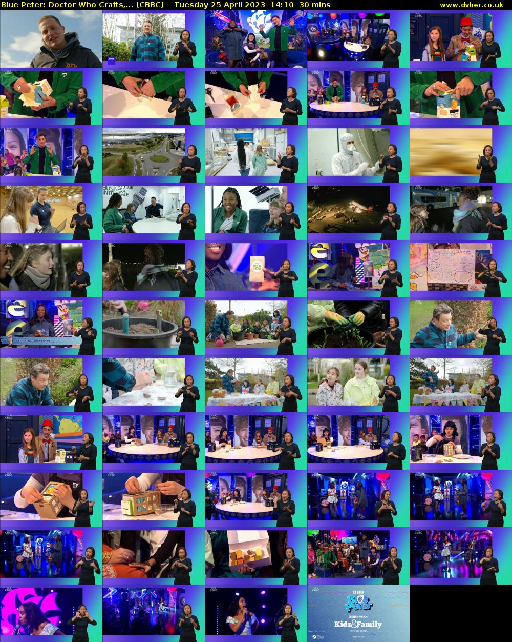 Blue Peter: Doctor Who Crafts,... (CBBC) Tuesday 25 April 2023 14:10 - 14:40