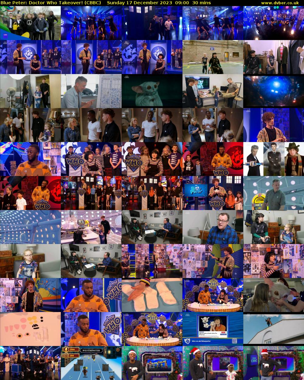 Blue Peter: Doctor Who Takeover! (CBBC) Sunday 17 December 2023 09:00 - 09:30