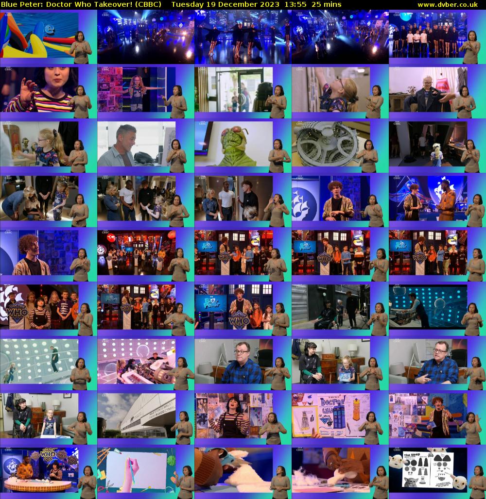 Blue Peter: Doctor Who Takeover! (CBBC) Tuesday 19 December 2023 13:55 - 14:20