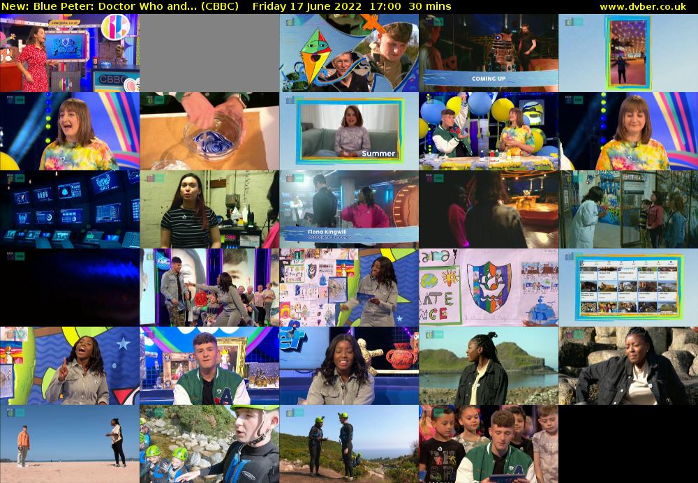 Blue Peter: Doctor Who and... (CBBC) Friday 17 June 2022 17:00 - 17:30