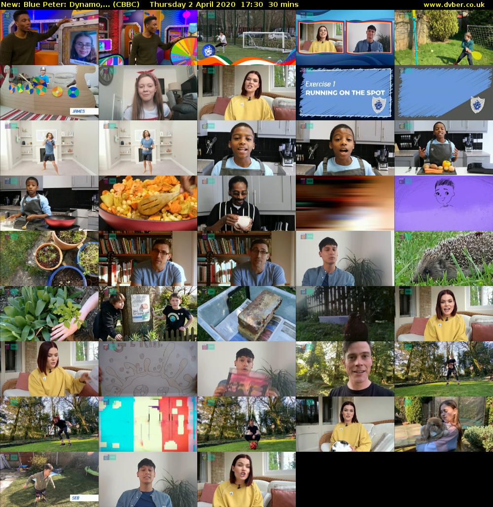 Blue Peter: Dynamo,... (CBBC) Thursday 2 April 2020 17:30 - 18:00