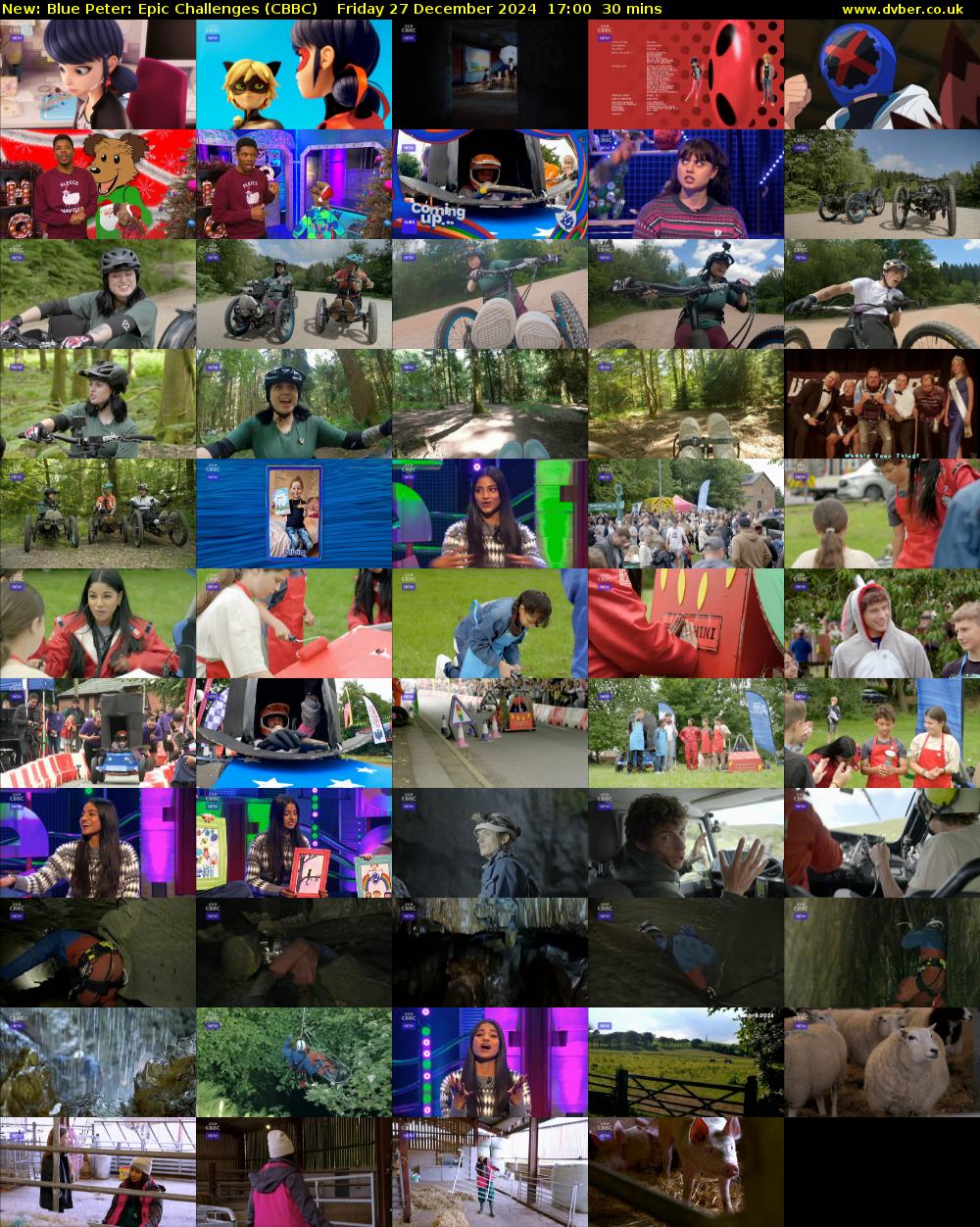 Blue Peter: Epic Challenges (CBBC) Friday 27 December 2024 17:00 - 17:30