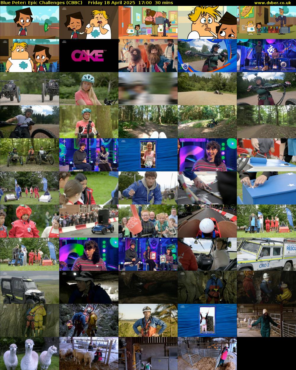 Blue Peter: Epic Challenges (CBBC) Friday 18 April 2025 17:00 - 17:30