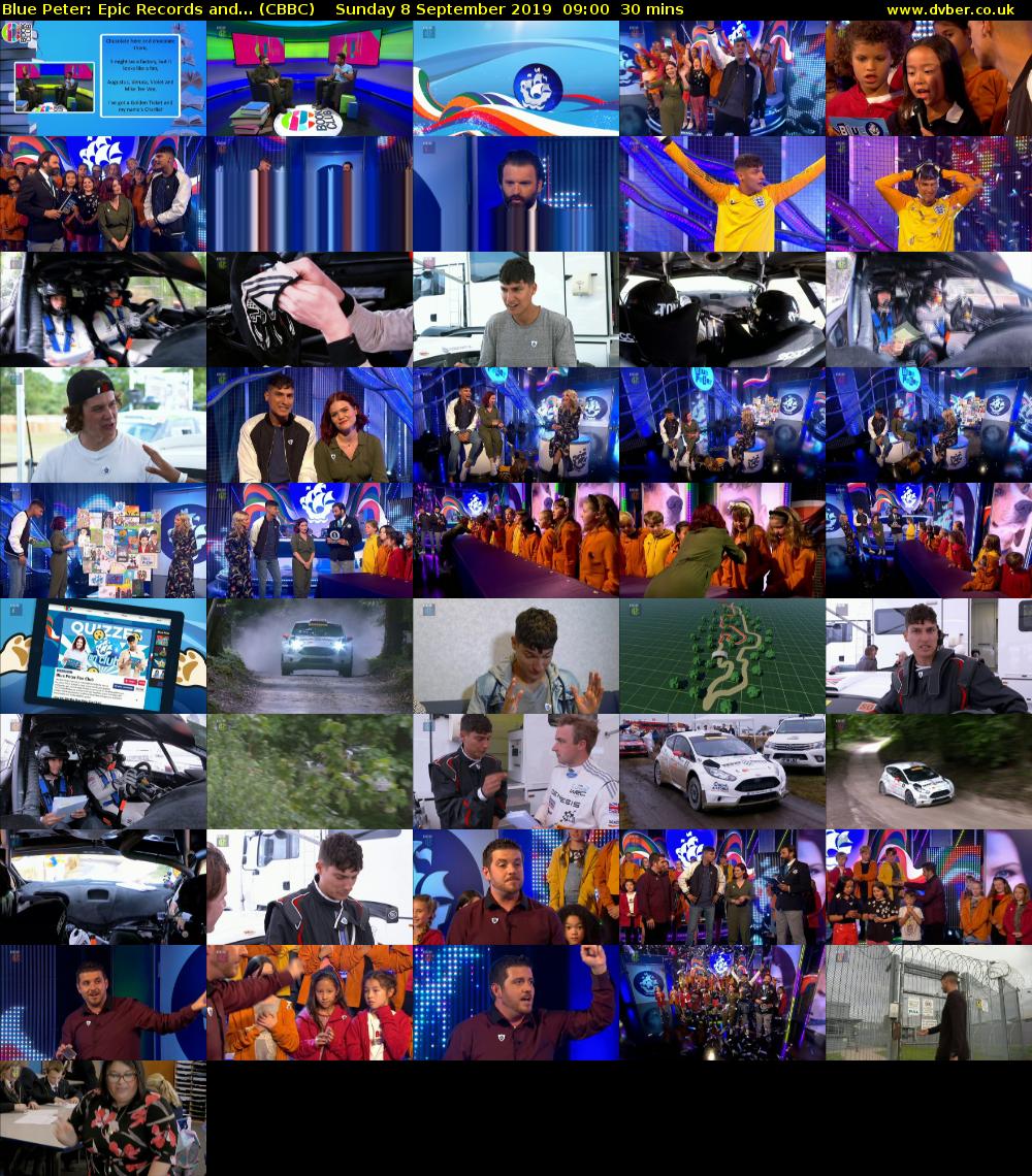 Blue Peter: Epic Records and... (CBBC) Sunday 8 September 2019 09:00 - 09:30