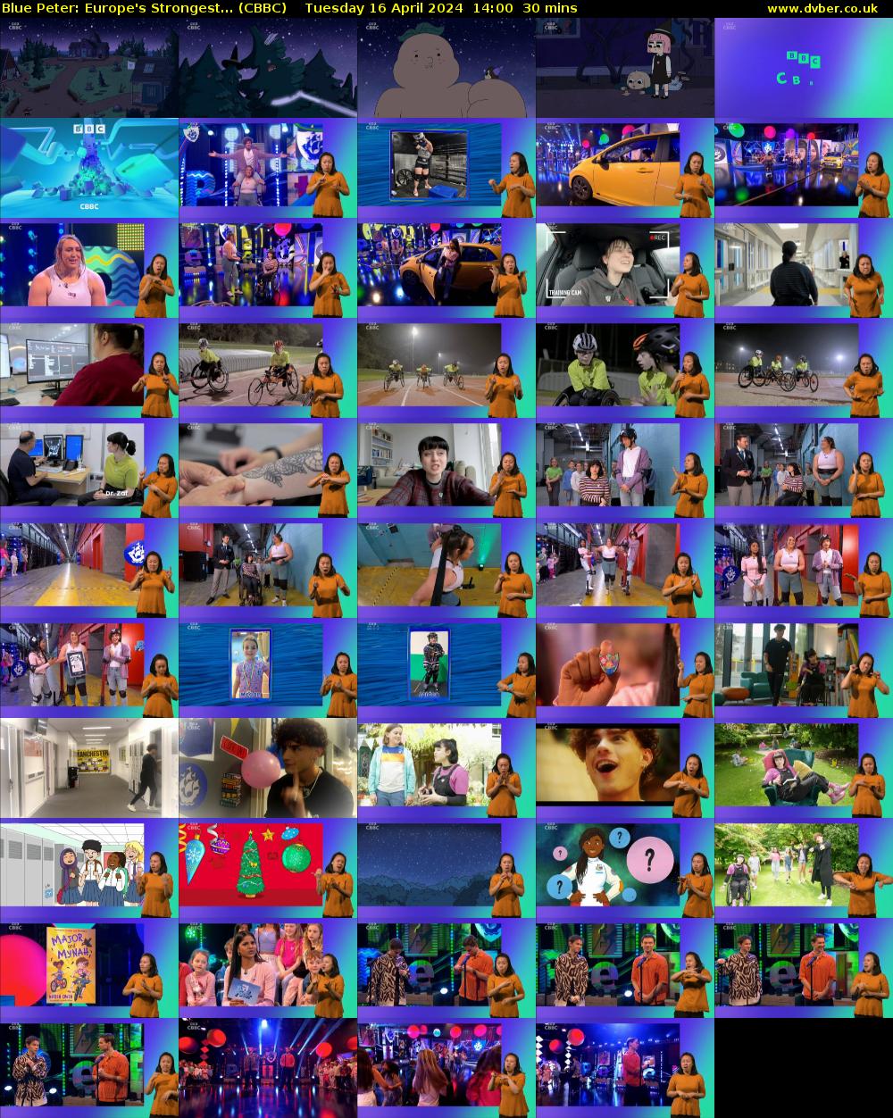 Blue Peter: Europe's Strongest... (CBBC) Tuesday 16 April 2024 14:00 - 14:30