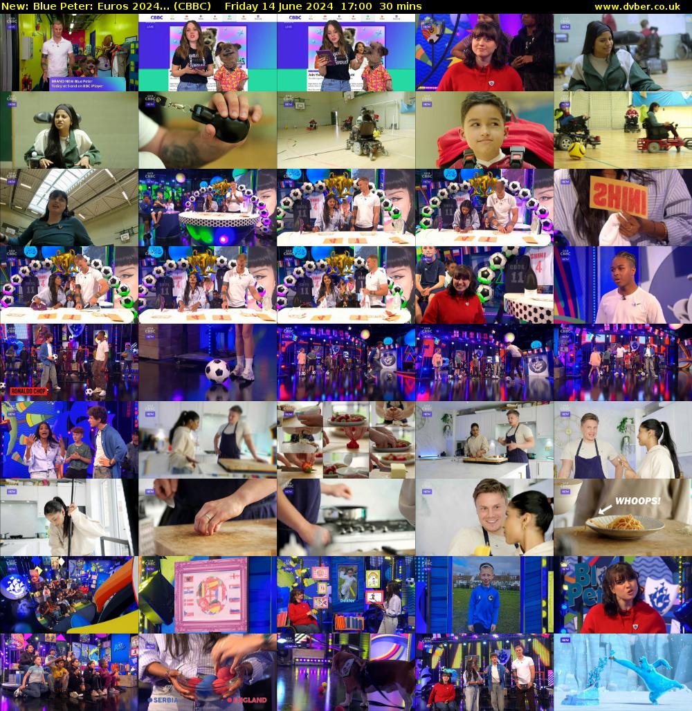 Blue Peter: Euros 2024... (CBBC) Friday 14 June 2024 17:00 - 17:30
