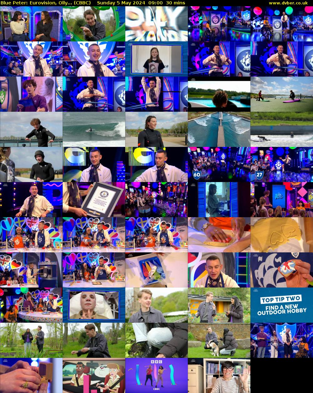 Blue Peter: Eurovision, Olly... (CBBC) Sunday 5 May 2024 09:00 - 09:30