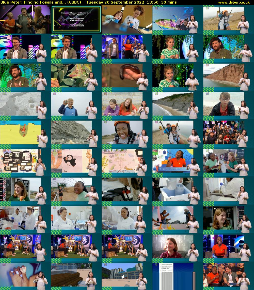 Blue Peter: Finding Fossils and... (CBBC) Tuesday 20 September 2022 13:50 - 14:20