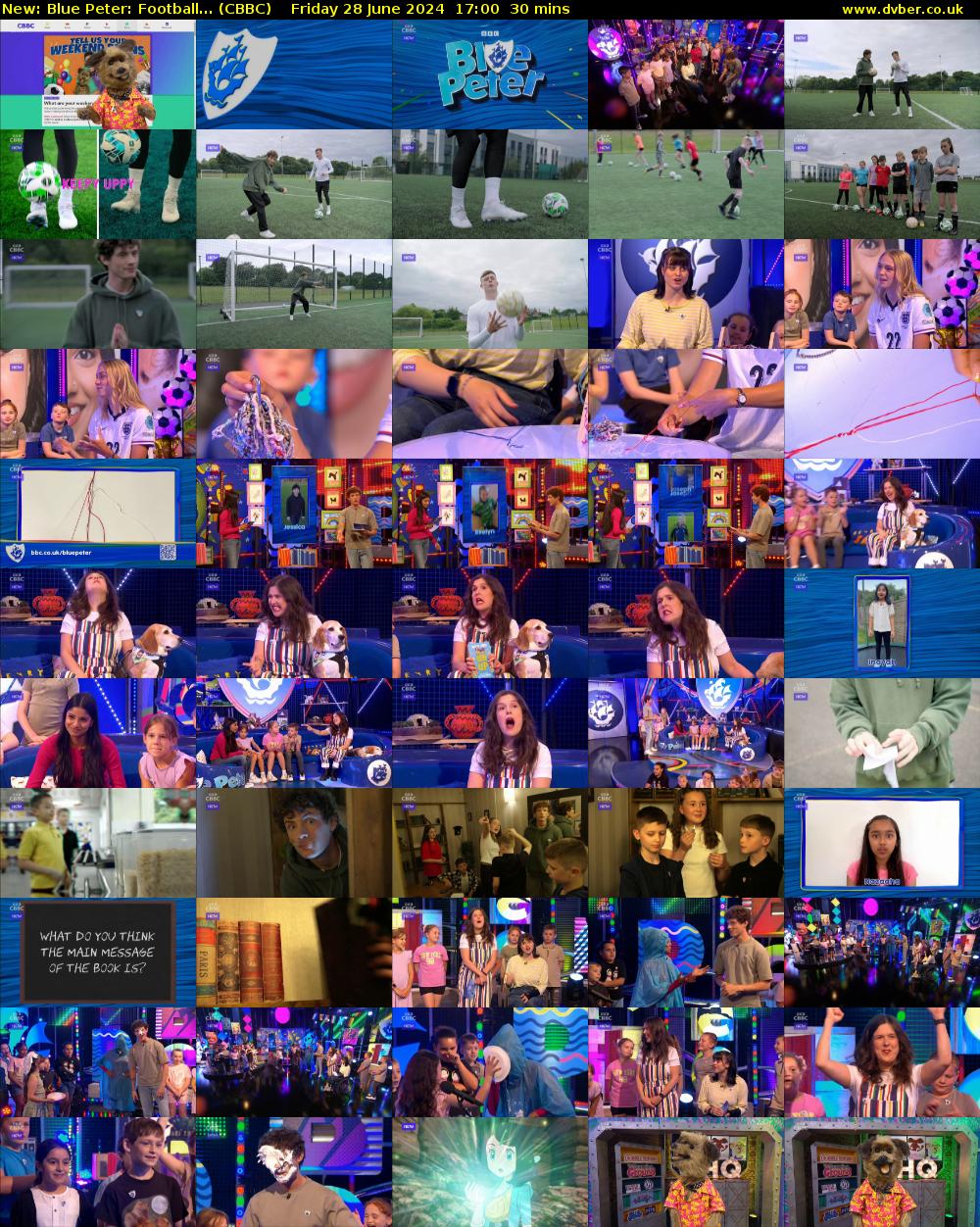 Blue Peter: Football... (CBBC) Friday 28 June 2024 17:00 - 17:30