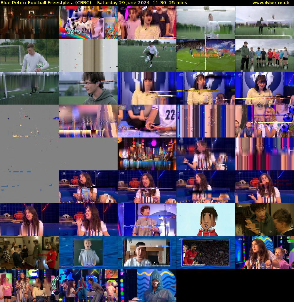 Blue Peter: Football Freestyle... (CBBC) Saturday 29 June 2024 11:30 - 11:55