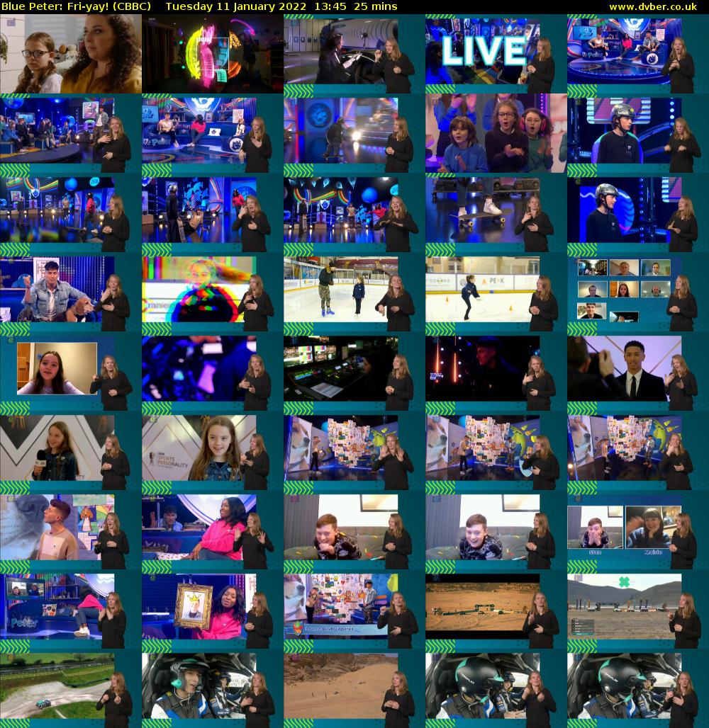 Blue Peter: Fri-yay! (CBBC) Tuesday 11 January 2022 13:45 - 14:10