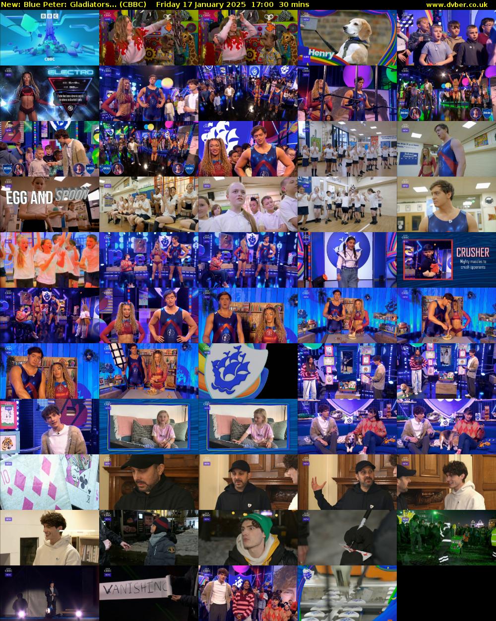 Blue Peter: Gladiators... (CBBC) Friday 17 January 2025 17:00 - 17:30