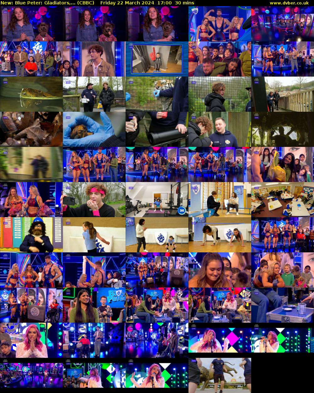 Blue Peter: Gladiators,... (CBBC) Friday 22 March 2024 17:00 - 17:30
