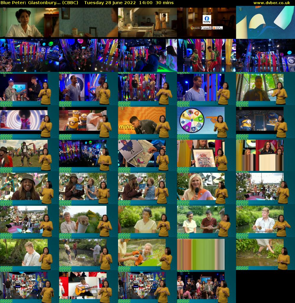 Blue Peter: Glastonbury... (CBBC) Tuesday 28 June 2022 14:00 - 14:30