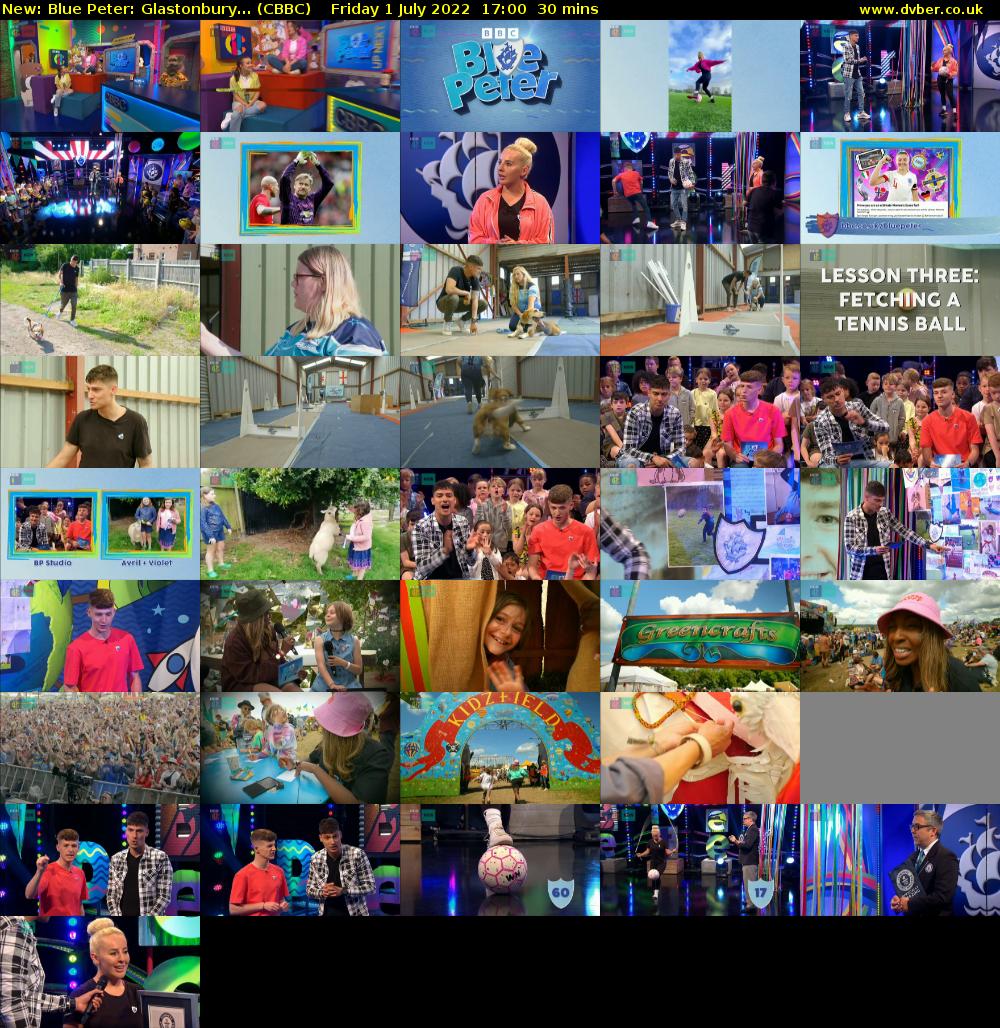 Blue Peter: Glastonbury... (CBBC) Friday 1 July 2022 17:00 - 17:30